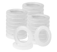 Coolty 32pcs 40mm Curtain Rings, Plastic ABS, White, Curtain Eyelet Rings, Curtain Grommets, DIY Rings for Window, Shower, Locker Curtains