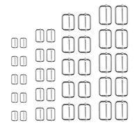 Coolty 40PCS Triglide Slider, Metal Adjustable Slide Buckle, Roller Pin Buckle Slider for Making Handbag Backpack Pet Collars DIY Accessories, 20mm/25mm/31mm/38mm (Silver)