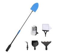 Coolty 6 in 1 Aquarium Cleaning Tool Kit,Fish Tank Cleaning Kit Algae Scraper Scrubber Pad Adjustable Long Handle Fish Tank Brush Cleaner Set