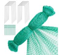 Coolty Green Garden Netting 4X10M Bird Netting Pond Netting for Protecting Fruit Tree Vegetable Pond with U-Shape Ground Spikes and Ties
