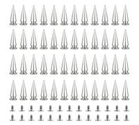 Coolty Metal Spikes Cone Studs Punk Bullet Spikes Rivet for DIY Leather Crafts Clothing Bags Belt Bracelet Costume Decoration Accessories 10x29mm, 50 Sets