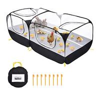 Coolty Small Animals Playpen, Pop up Large Exercise Pen Cage Yard Movable Chicken Yard Fence Playground for Puppy Kitten Rabbits Duck Hens