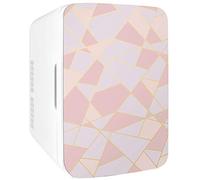 Cooluli 10L Mini Fridge for Bedroom - Car, Office Desk & Dorm Room 12v Portable Cooler Warmer Food, Drinks, Skincare, Beauty Makeup AC/DC Small Refrigerator with Glass Front, Fractal Pink