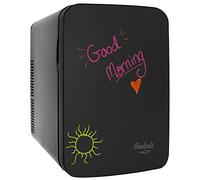 Cooluli Vibe Mini Fridge for Bedroom - With Cool Front Magnetic Blackboard - 15L Portable Small Refrigerator for Travel, Car & Office Desk - Plug In Cooler & Warmer for Food, Drinks & Skincare (Black)