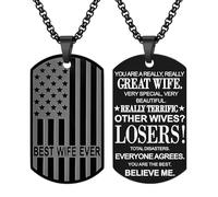 Coolvy Best Son Dad Boyfriend Husband Grandson Ever Necklace, Stainless Steel Flag Dog Tags Jewelry, Birthday Valentines Christmas Father's Day Graduation Gifts Family Jewelry, S, Stainless Steel