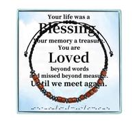 Coolvy Hug from Heaven Bracelet, Morse Code Bracelets for Women Men, Sympathy Gifts Loss of Loved One Until We Meet Again Memorial Bangle Remembrance Jewelry