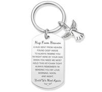 Coolvy Hug From Heaven Keychain - Sympathy Gifts for Loss of Mom Dad Loved One Until We Meet Again Memorial Remembrance Grief Memory Gifts, Silver, S