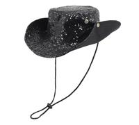 Coolwife Bucket Hats Boonie Hats Wide Brim Foldable Jungle Fishing Hiking Beach Sun Cap (Sequin Black)