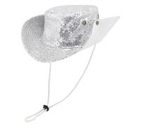 Coolwife Bucket Hats Boonie Hats Wide Brim Foldable Jungle Fishing Hiking Beach Sun Cap (Sequin White)