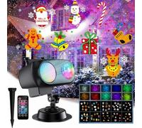 COOLWUFAN Halloween Christmas Projector Lights Decorations, 2025 Upgrade Outdoor Indoor Holiday Projector Lights with Remote and 20 HD Effects(3D Ocean Wave) for Xmas Halloween Party Yard Decor