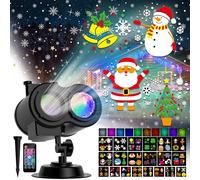 COOLWUFAN Halloween Decorative Projector with 20 Colorful Patterns, Rotating Landscape Lamp 2 in 1, Projection Lights Decoration for Outdoor, Garden, Party, Christmas