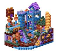 Coolzon 100PCS Magnetic Blocks-Magnetic Building Blocks for Kids Tiles Stacking Cubes Game,Mine Magnet Cubes Set Boys Girls Ages 3 4 5 6 7 8 9, Magma Style