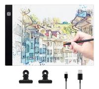 Coolzon A4 Light Pad for Drawing,Light Pad Copy Board with 3 Adjustable Brightness with Touch Switch,for Diamond Painting,Embossing,Sketching,X-ray Viewing,Drawing
