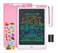 Coolzon Colourful LCD Writing Tablet Kids, 12 Inch Erasable Writing Tablet with Lock Function Kids Drawing Pad for Painting Drawing and Memo Lists,Free Animal Cartoon Stickers,Pink
