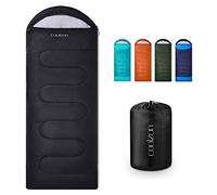 Coolzon Outdoor Sleeping Bag for Camping, for 3-4 Seasons, Adult Blanket, Small Packed Size, Ultralight Carry Bag, Soft, Thick and Warm, for Outdoor Camping, Travel, Hiking, Black