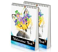 Coolzon Watercolour Paper A4 Sketchbook 2 Pack with 30 Sheets Acid-Free Drawing Watercolour Pad 160 GSM Art Supplies for Artists Adults Teens Kids, Charcoal