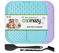 Coomazy Licky Mats for Dogs 2 Pcs Dog Slow Feeding Lick Mats with Suction Cup Boredom and Anxiety Reducer Lick Mats for Dogs(Blue+Purple)