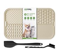 Coomazy Licky Mats for Dogs Large Dog Slow Feeding Lick Mats with Suction Cup Boredom and Anxiety Reducer Lick Mats for Dogs Beige