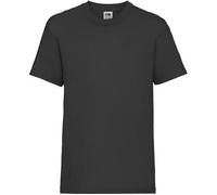 Coombb® Kids Cotton Rich Plain T Shirts Crew Neck Short Sleeve Value Weight Classic Fit Casual Top Black 14 to 15 Years