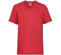 Coombb® Kids Cotton Rich Plain T Shirts Crew Neck Short Sleeve Value Weight Classic Fit Casual Top Red 12 to 13 Years