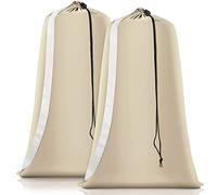 Coomee Heavy Duty Laundry Bag 2 Pack XL Nylon Laundry Bags with Straps, Washable Large Dirty Clothes Organizer with Drawstring Closure, Travel Washing Bag Fit a Laundry Hamper or Basket