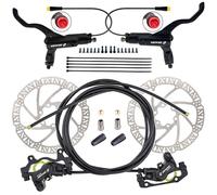 CooMeng Zoom H876E 2-PIN/3-PIN 4-Pistons E-Bike Electric Power-Off Hydraulic Brake Set with 180mm Rotors, Pre-Bled Hydraulic Disc Brake Caliper Lever for eBike (Included Mounting Adapter)