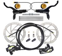 CooMeng Zoom H876E 2-PIN/3-PIN 4-Pistons E-Bike Electric Power-Off Hydraulic Brake Set with 180mm Rotors, Pre-Bled Hydraulic Disc Brake Caliper Lever for eBike (Included Mounting Adapter)