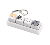 COOMICKEY 1 Pack Cute Cat Keyboard Fidget Toy - Clicky, Creamy Stress Relief Fidget Clicker Keychain - Quiet Fidget Toys for Adults, Boost Focus & Calm Anxiety at Work, Travel - Ideal Stress