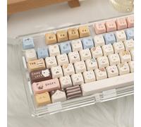 COOMICKEY 140 Keys PBT Keycaps Set, Mao Profile, Dye-sub Cute Cat Design for Mechanical Gaming Keyboard, Compatible With Cherry Gateron Kailh MX Structure (Custom Cat-Shaped)