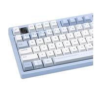 COOMICKEY 145 Keys PBT Keycaps, 5 Side Dye Sublimation Blue White Keycaps Cherry Profile Key Cap Custom Keycap Set, Universal Compatiability for 100%, 75%, 65%, 60% Keyboard