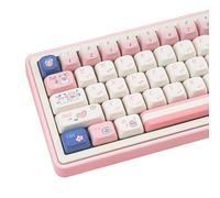 COOMICKEY 150 Key Dye-Sublimation PBT Keycaps, Pink White Keycap, Cute Custom Keycaps, FOA Profile Keyboard KeyCap Set for ANSI ISO Layout Cherry MX Switches Mechanical