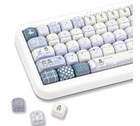 COOMICKEY Blue Penguin Theme Keycaps 120 Keys, MOA Profile PBT Keycaps Set, Dye Sublimation Cute Key Cap 60% 75% 100%, Custom Keycaps for Cherry Gateron MX Switches Mechanical Keyboards