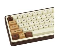 COOMICKEY Brown PBT Keycaps, Coffee Cat Cute Keycaps, Cherry Profile Key caps 60 65 75 100 Percent, Dye-Sublimation Custom 130 Keys Set for 100%, 75%, 65%, 60% Cherry Gateron MX Switches Keyboards