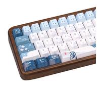 COOMICKEY Cute Keycaps Chinese Calligraphy Blue White PBT MX Switch Key Cap