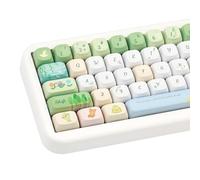 COOMICKEY Cute PBT Keycaps, FOA Profile Keycap Set, Dye Sublimation Green White Anime Keyboard Keycaps Suitable for 60% 65% 75% 80% 100% MX Switches Mechanical Keyboard
