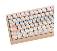 COOMICKEY Cute PBT Keycaps, MOA Profile Keycap Set, Dye Sublimation Creamy Keyboard Keycaps Suitable for 60% 65% 75% 80% 100% MX Switches Mechanical Keyboard