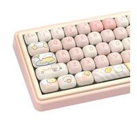 COOMICKEY Cute PBT Keycaps Set 140 Keys MOG Profile Pink Keycaps 60% 65% 75% 100% Dye Sublimation Costom Round Key caps for Cherry Gateron MX Switches Mechanical Keyboards