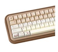 COOMICKEY Gradient Khaki PBT Keycaps Cherry Profile Cute Keycap Set 145 Keys Milk Tea Theme Keycaps Dye Sub Keycap for Mx Cherry Mechanical Keyboard 61/64/84/87/104/108 ANIS ISO Layout