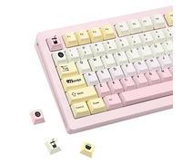 COOMICKEY Gradient Pink Brown Keycaps PBT - Cute Keycaps 60 75 100 Percent, Minimalist Style Key caps Custom 130 Keys, Cherry Profile for Cherry Gateron MX Mechanical Gaming Keyboards(Peach Theme)