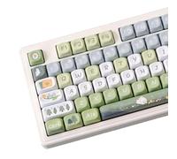 COOMICKEY Green White Matcha Keycaps, Cute Bunny MOA Keycap Sets Dye-Sublimation PBT Keyboard Keycaps for Cherry Gateron MX Switches Mechanical Keyboards