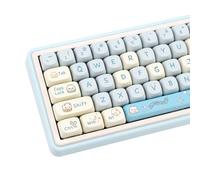 COOMICKEY MOA Keycaps, PBT Keycaps, 148 Keys Blue White Cute Custom Gaming Keycap Set Dye Sublimation for ANSI Layouts Cherry Gateron MX Switches Mechanical Keyboard（Blue Cat）