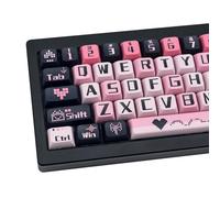 COOMICKEY PBT Keycaps 131 Keys Black Pink XDA Profile for Cherry Gateron MX Switches Mechanical Keyboards