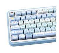 COOMICKEY PBT Keycaps 135 Keys Ice Cream Blue Keycaps Dye-Sublimation Cute Keycap MOA Profile Custom Keycap Set for Cherry Gateron MX Switches Mechanical Keyboards