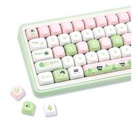 COOMICKEY PBT Keycaps 137 Keys, Cute Fruits Cat Anime Theme MOA Profile Keycap Set, Pink Key Cap 60% 75% 100%,Custom Keycaps for Cherry Gateron MX Swithes Mechanical Keyboards