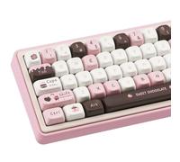 COOMICKEY PBT Keycaps 145 Keys, Dye Sublimation PBT Custom Keycap Set, Pink Chocolate Keycaps, Cute Keycaps MOA Profile Keyboard Keycaps for Cherry Gateron MX Switches Mechanical Keyboard