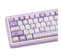 COOMICKEY PBT Keycaps 145 Keys Round FOA Profile Cute Keycap Dye-Sub Purple Keycaps Set Custom Anime Keycap for Mechanical Keyboards Cherry MX Switches(Bunny)