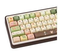 COOMICKEY PBT Keycaps Bear Forest Green Cute 149 Keys Key Cap for Cherry MX