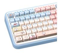 COOMICKEY PBT Keycaps, Cat Keycaps 60 65 75 100 Percent, Dye-Sublimation Custom Key caps, Pink Blue 140 Keys Set, Mao Profile Cute Keycasp for Cherry Gateron MX Switche Keyboard