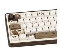 COOMICKEY PBT Keycaps, Chocolate Cookie Theme Cherry Profile, 145 Keys Cute Custom Keycaps for Cherry Gateron MX Swithes Mechanical Keyboards (Brown)