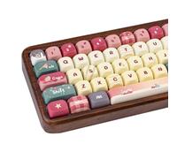 COOMICKEY PBT Keycaps, Cute Cartoon Christmas Style Keycap Set, MOA Profile Dye-Sublimation Keycaps, Kawaii Custom Keyboard Keycaps for Gateron Cherry MX Switches Mechanical Keyboards